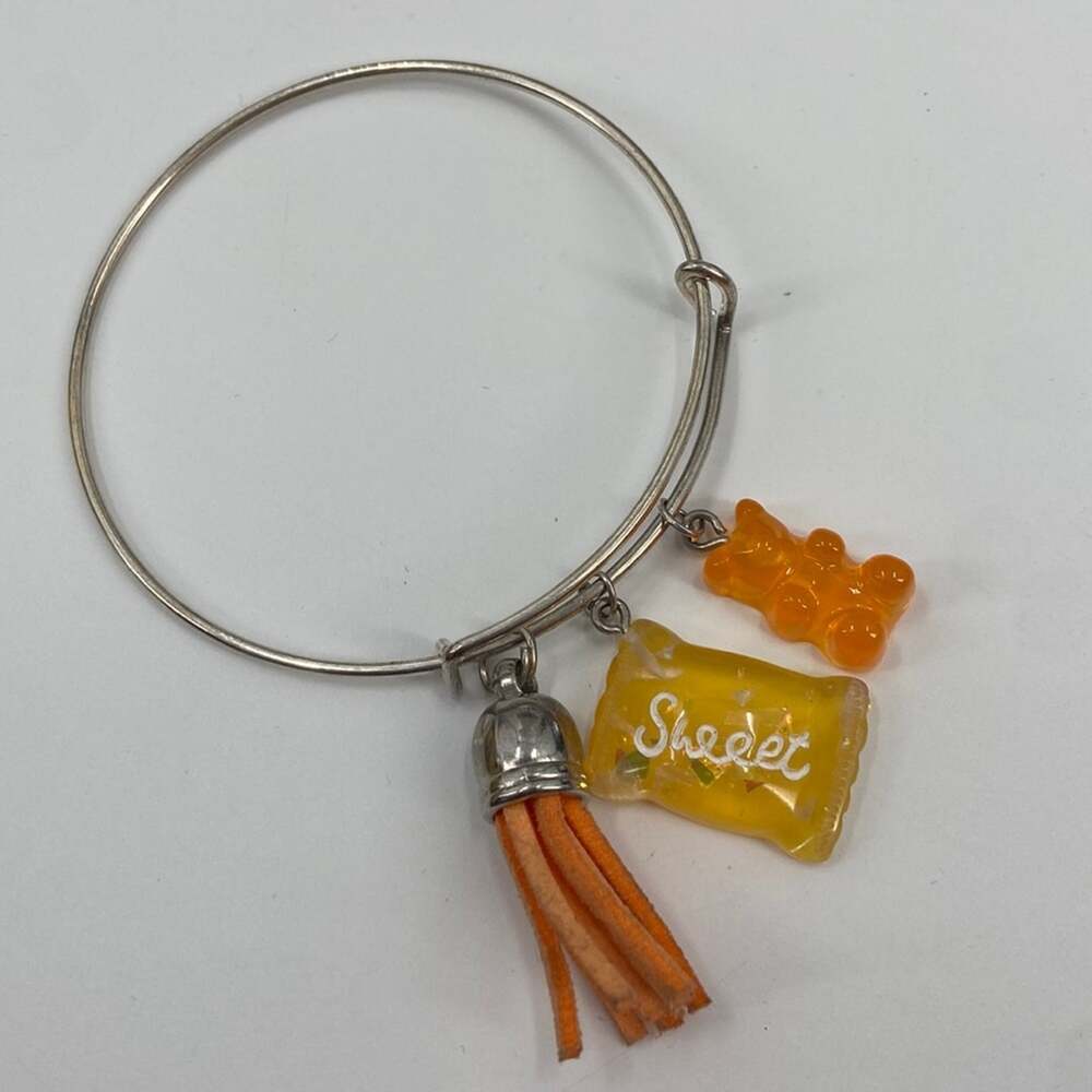 Sweet yellow, orange silver tone bracelet